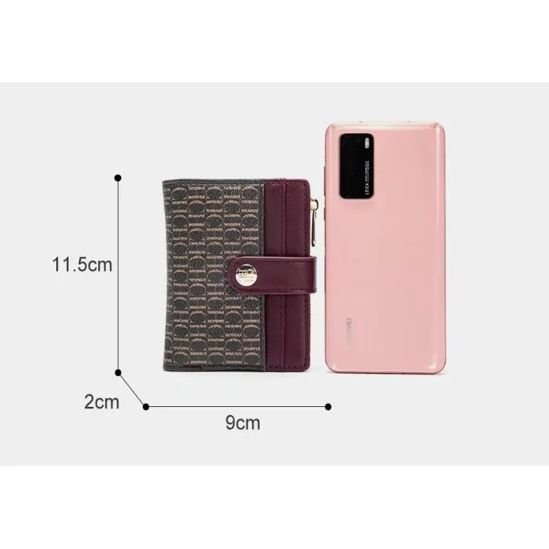 CH Luxury Brand Retro Design Business Card Bag Fashion Button Classic Folding Wallet Compact and Lightweight Women's Square Bag