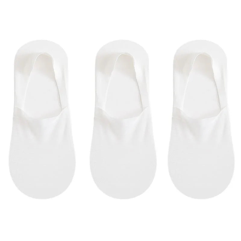 3pairs Men's Socks Summer Ultra-thin Invisible Elastic Silicone Non-slip Boat Sock Mesh Breathable Comfortable No Show Sokken