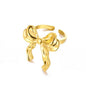 Cute Butterfly Rings For Women Gold Color Stainless Steel Geometric Opening Butterfly Ring Aesthetic Wedding Christmas Jewelry