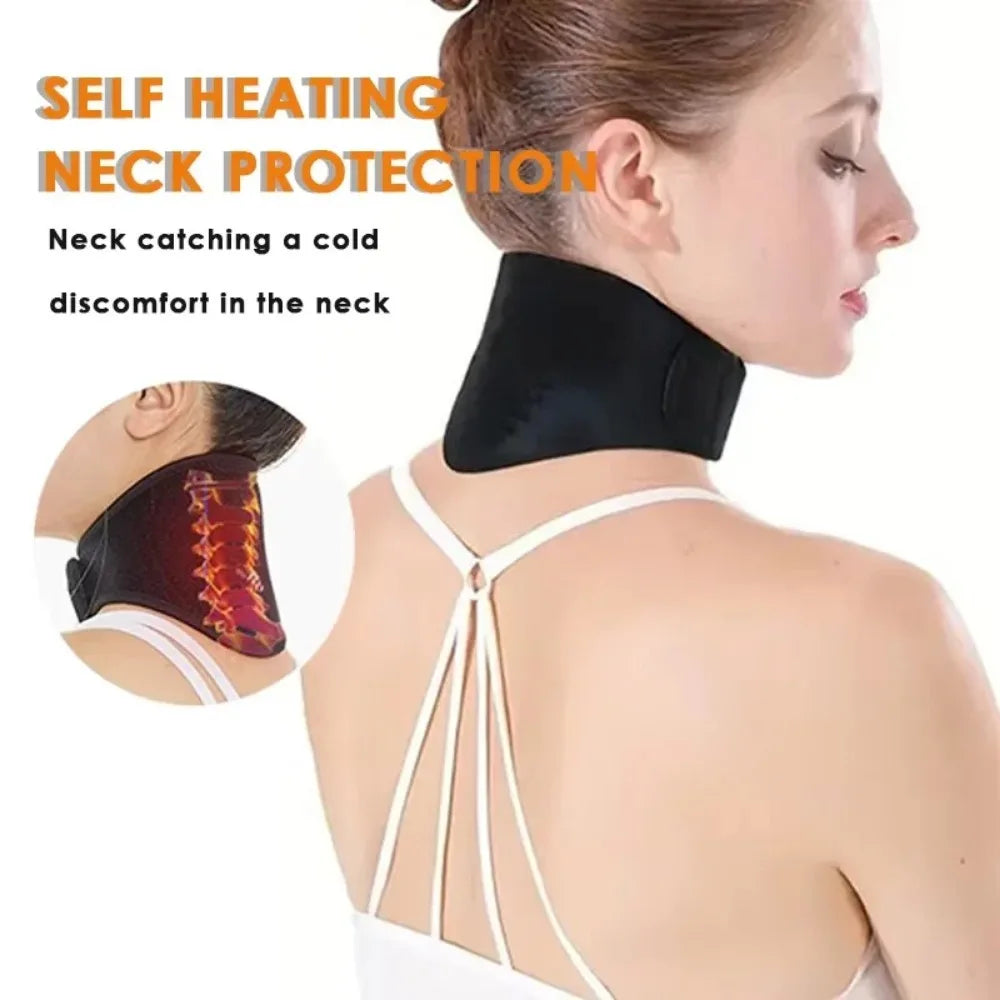 Self-heating neck brace equipped with magnetic neck massage function, providing relaxation without additional equipment