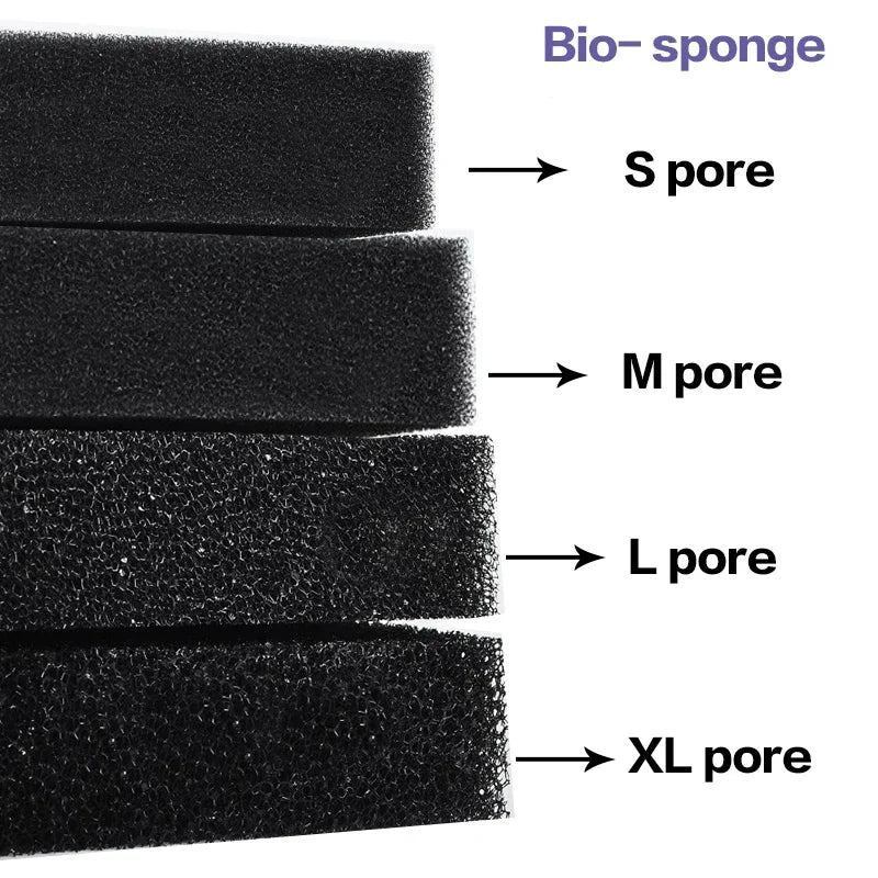Reusable Biochemical Sponge Water Filter Fish Tank Pond Foam Bio-sponge Filter Aquarium Accessories Black