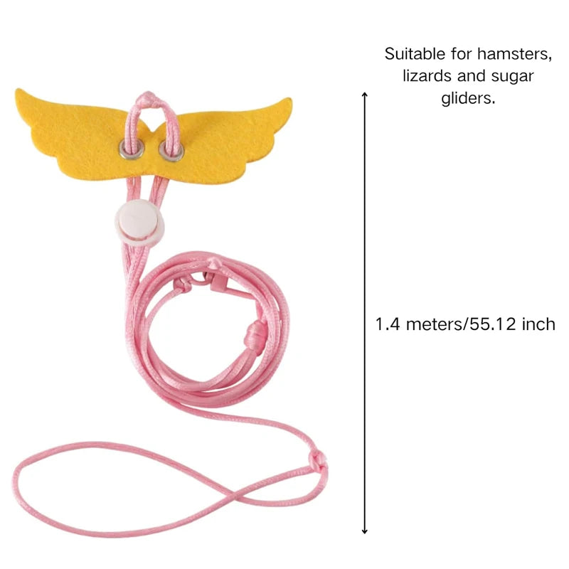 Anti-lost Small Pet Harness Adjustable Strap Anti-bite Guinea Pig Leash Safety Buckle Escape-Proof Hamsters Harness Outdoor
