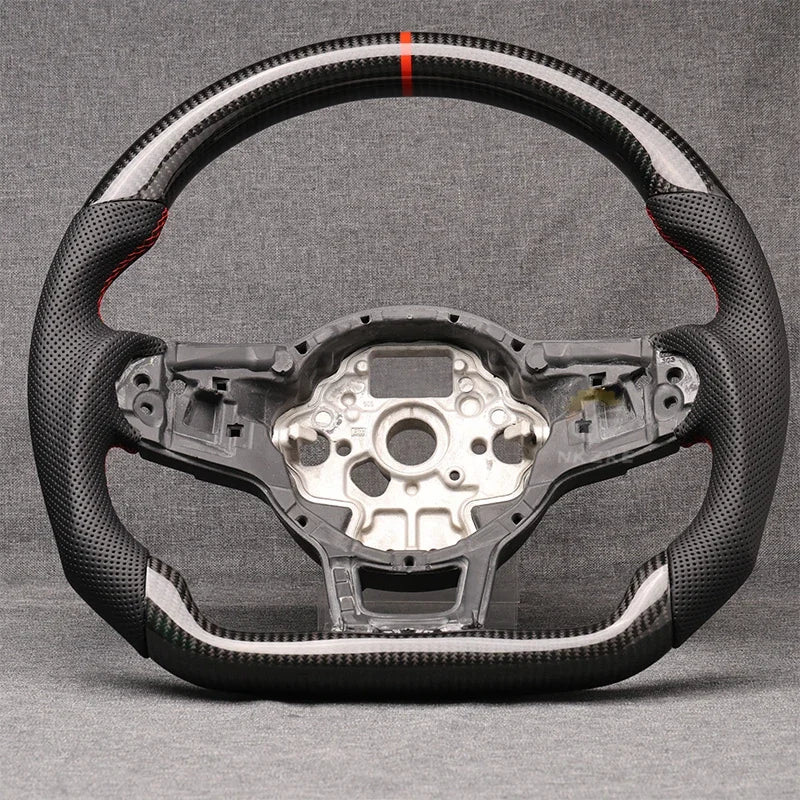 Carbon Fiber Steering Wheel Leather For Volkswagen Golf 7 7.5 GTI GTD GTE R 2013-2020 Polo GTI Tiguan Passat DSG