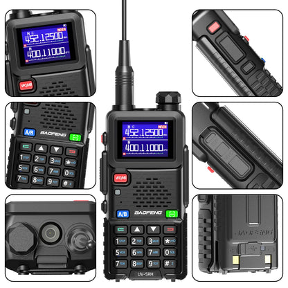 Baofeng UV 5RH 10W Full Bands Walkie Talkie Wirless Copy Frequency Type-C Charger Upgraded UV 5R Transceiver Ham Two Way Radio