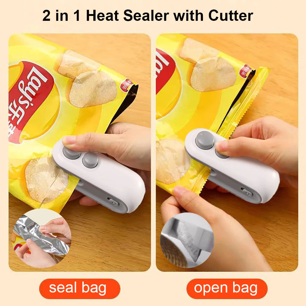 Plastic Bag Sealer Mini Portable Plastic Bags Sealing Machine Handheld Food Packaging Heat Sealer Thermal Plastic Bag Sealants