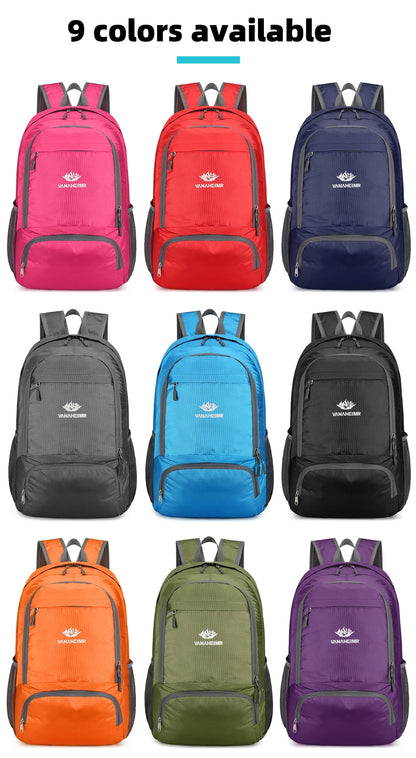 23L Packable Backpack Foldable Ultra Light Outdoor Duffle Bag Big Folding Knapsack Hiking Travel Rucksack Mountaineering Daypack