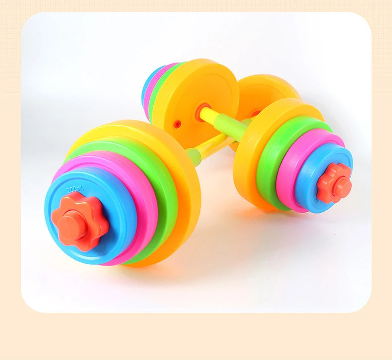 Kids Adjustable Weight Lifting Dumbbell Barbell Set Fitness Exercise Toy Indoor Outdoor Training Activity Play Equipment
