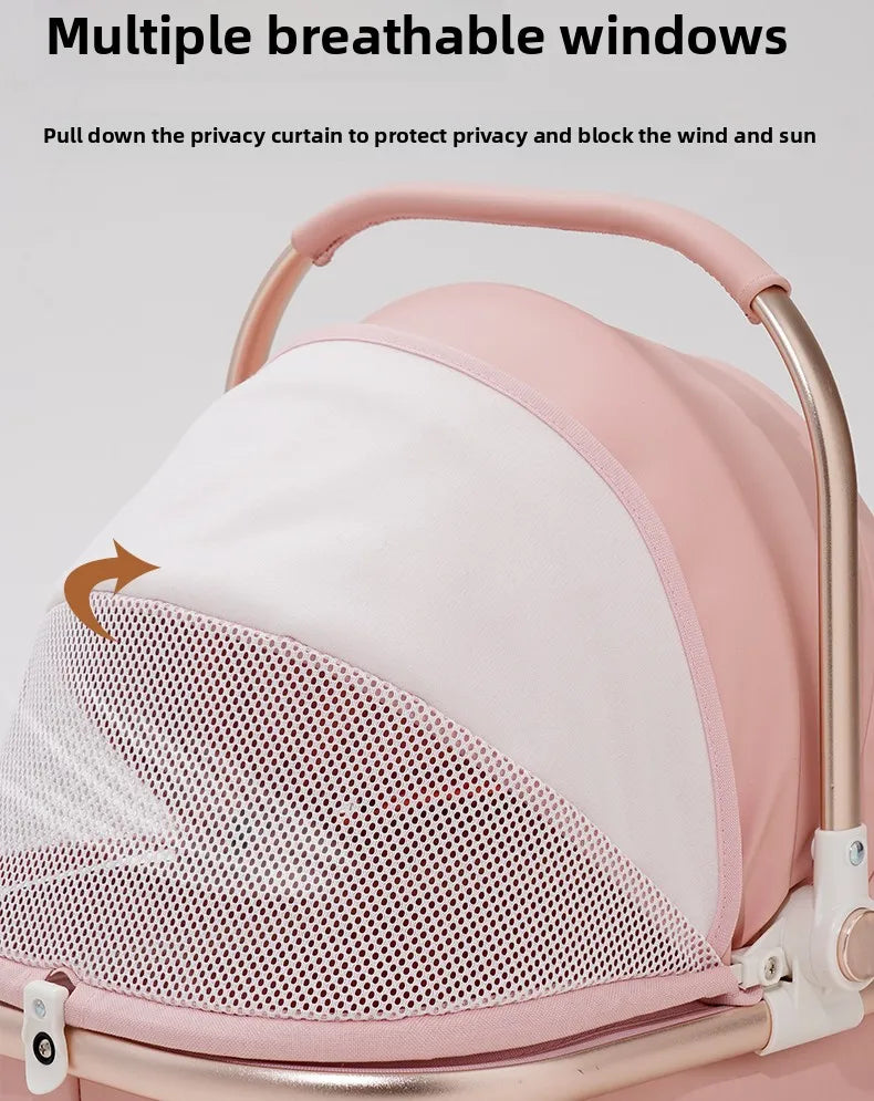 Luxury PU leather pet stroller,Car Pet Basket,lightweight Foldable Dog Travel Stroller,Portable Outdoor Cat and Dog Stroller