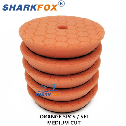 Sharkfox Polishing Pads 3/5/6 Inch Germany Foam Buff Sponge Pads Auto Car Buffing Pad Set for DA/RO Polisher Buffer Tools