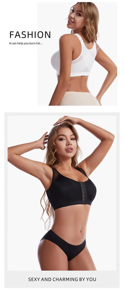 Large Size Front Closure Bra Wire Free Vest Brassiere Intimates Women's Push Up Bralette Underwear Female Unlined Bras Lingerie