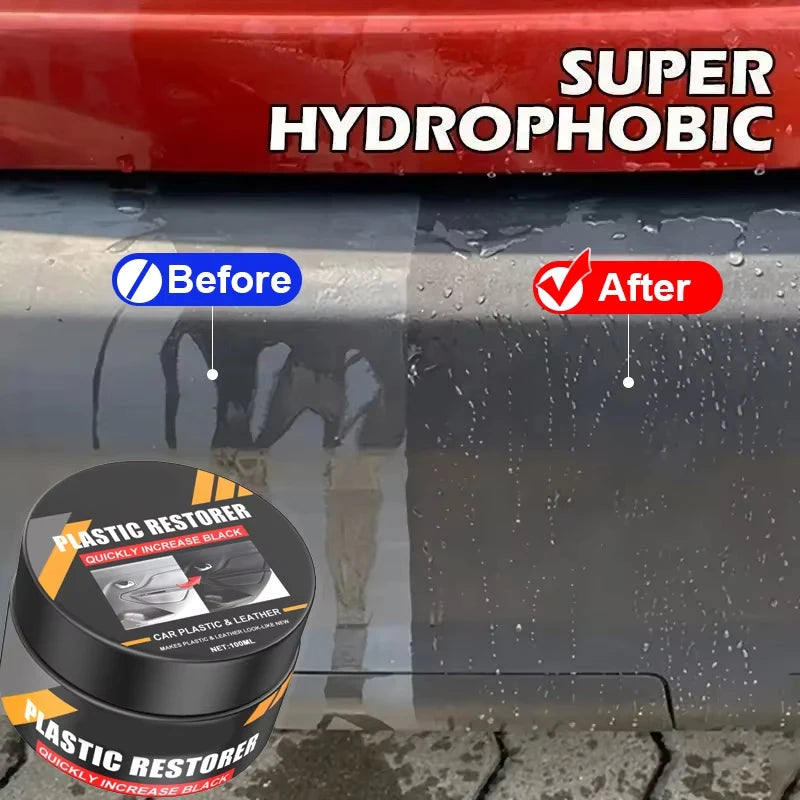 Car Plastic Restorer Crystal Clear Auto Interior Leather & Panel Renewal Wax Coating Agent Back To Black Gloss Car Wax Polish
