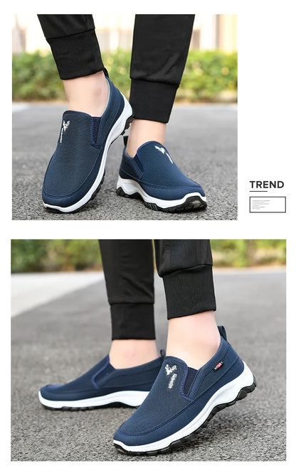 Men Running Hiking Sneakers Breathable Orthopedic Travel Plimsolls Slip On Comfortable for Outdoor Activity Hiking Walking