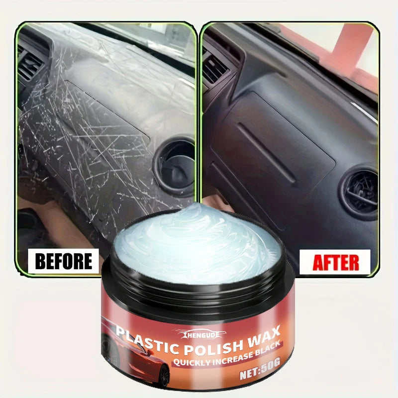 Crystal Clear Car Plastic Restorer - Car Interior and Panel Renovation Wax Coating Agent Car Maintenance Wax Car Polishing Paste