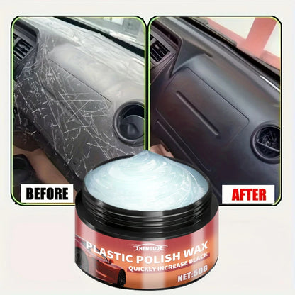 Crystal Clear Car Plastic Restorer - Car Interior and Panel Renovation Wax Coating Agent Car Maintenance Wax Car Polishing Paste