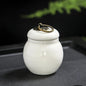 C18 Mini Ceramic Memorial Pet Urn Portable Airtight Container for Dog Cat Ashes Pet Hair Tiny Keepsake Storage Memorials Gifts