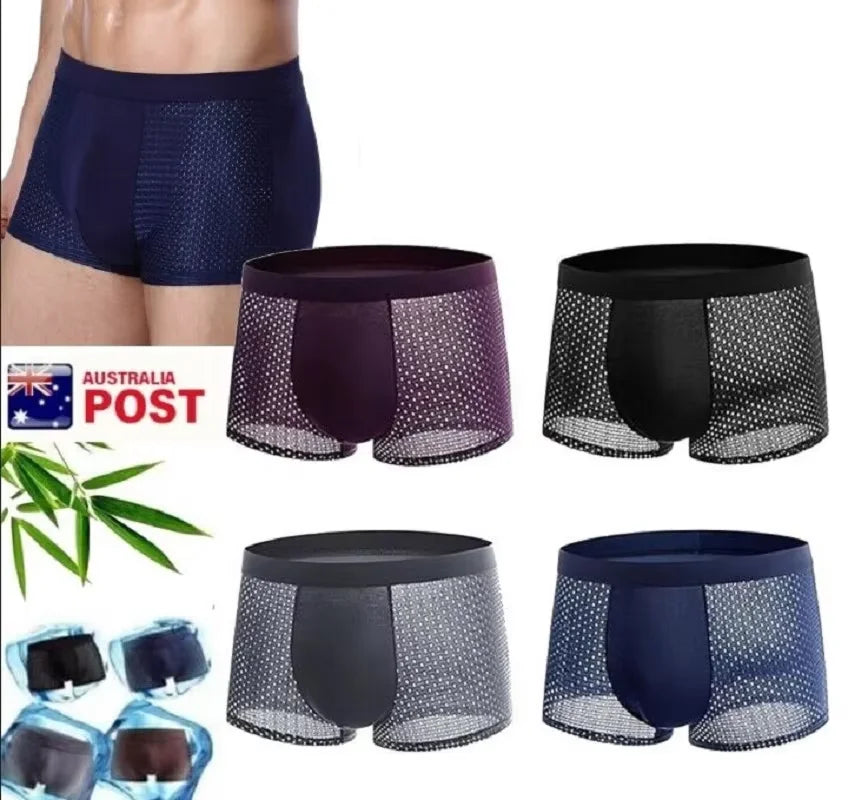 Bamboo Fibre Shorts Men large size Microfiber Fiber Briefs Underwear Compression Stretch plus size