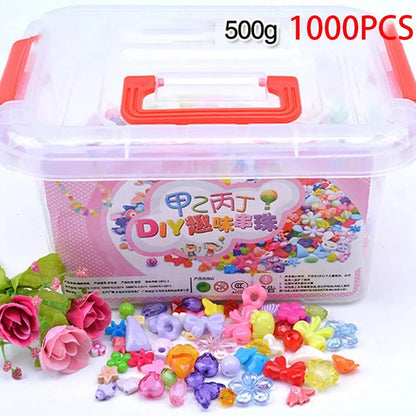 1000Pcs DIY Handmade Beaded Toy with Storage Box Creative Girl Jewelry Bracelet Jewelry Making Toys Educational Children Gift