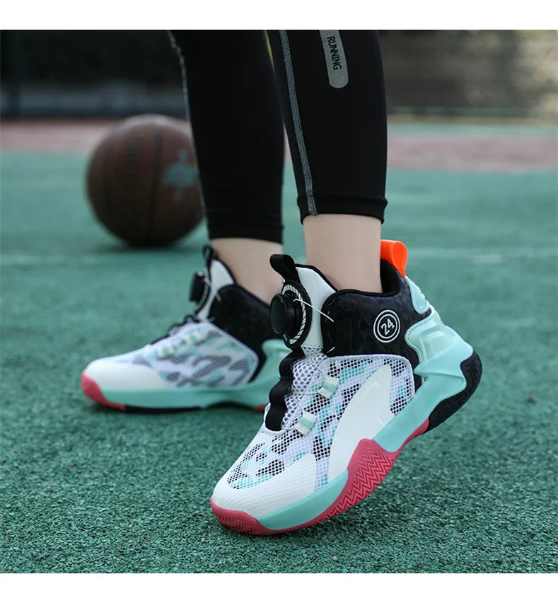 Kids Basketball Shoes Boys Sneakers Non-slip Child Trainer Basket Shoes Outdoor Children Sport Shoes