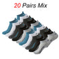 5/10/20 Pairs Men Solid Color Shallow Mouth Socks Spring Summer Mesh Breathable Odor Proof Sweat Absorbing Casual Boat Socks