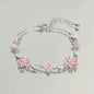 Dainty Flower Geometric Bracelet New High-End Minimalist Zircon Charm Blade Chain Women’s Bracelet Party Jewelry Gift