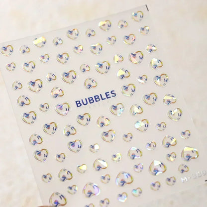 Colorful Bagful Jellyfish Bubbles Swimming Rings Rainbow Stars Ocean Starfish Self Adhesive 5D Nail Art Sticker Manicure Decal