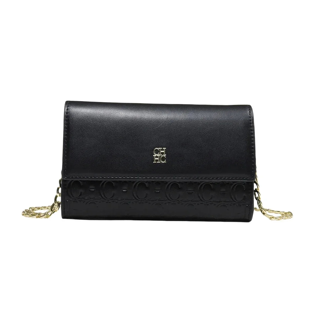 CH Women Crossbody Bag Splicing Letter Print Metal Chain Shoulder Purse PU Leather Flap Small Ladies Evening Clutch Handbag Gift