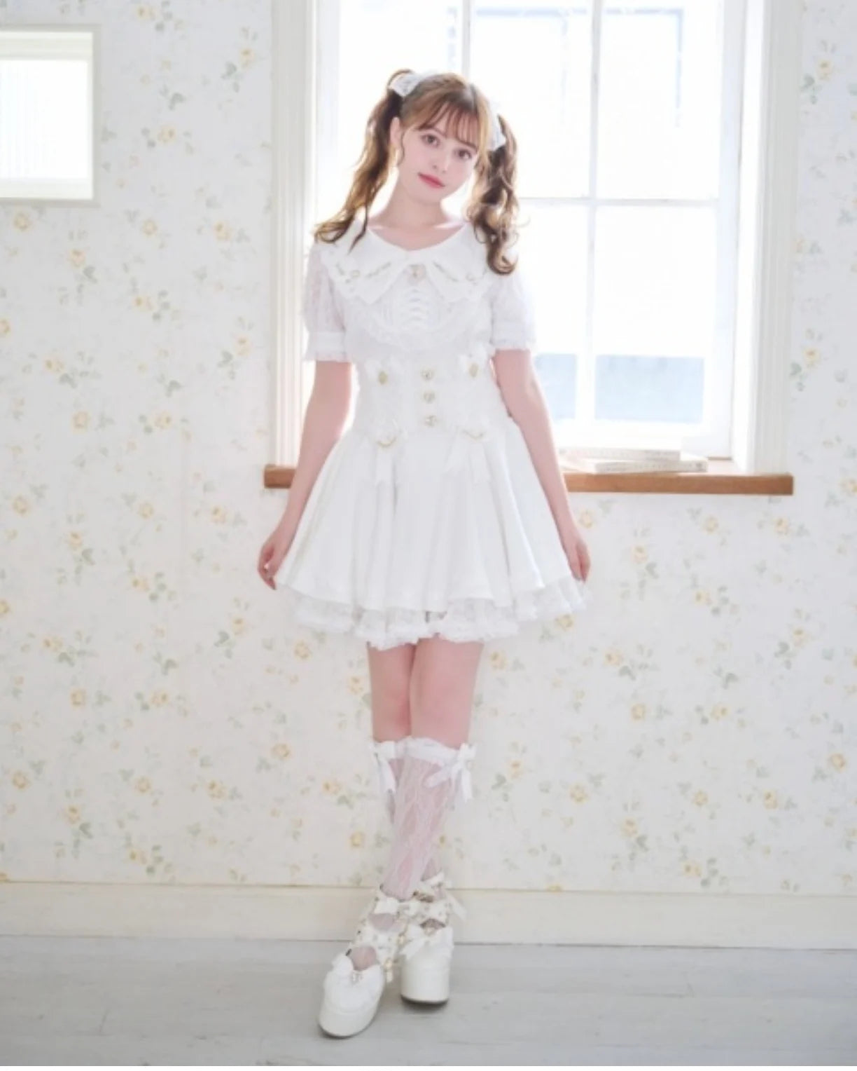 Japanese Liz Skirt High Waist Thin Kawaii Cute Bow Lolita Skirts Women Summer New Elastic High Waist Ruffle Short Pleated Skirt