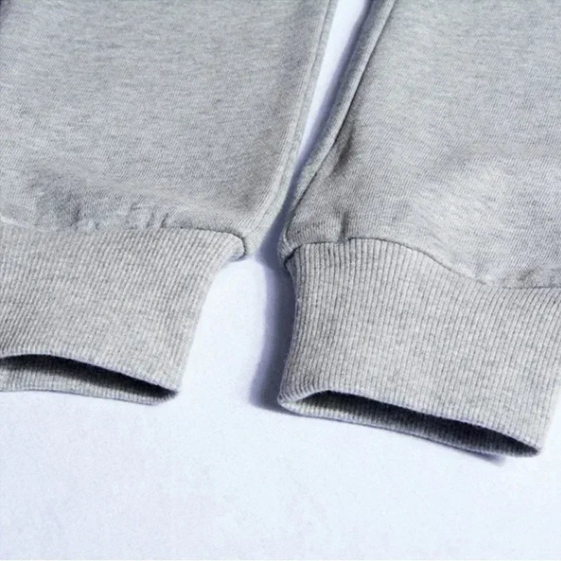 Men's Boston print hooded sweatshirt and sweatpants soft and comfortable thin velvet warm sweatpants set autumn and winter