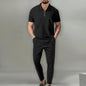 Summer Men Sports Polo Suit Short Sleeve Stylish Zipper Polo Shirt And Shorts Set Men Casual Streetwear 2-pie Leisure Sports Set