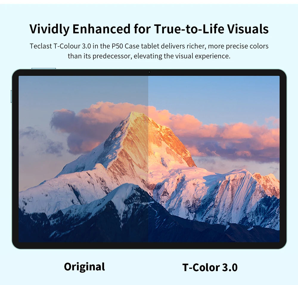 Teclast Tablet P50 Set Android 15 11" T606 8-Core Max 12GB RAM 128GB ROM P50 Case/Keyboard/Mouse/Stylus/Headphone/Stand
