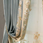European Embroidered Thickened Blackout Blue Velvet Curtains for Living Room Bedroom Blackout  Lace Luxury Valance Tulle Custom