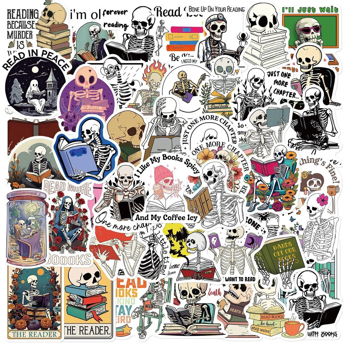 10/50/100pcs Mix Kawaii Smut Bookish Dark Romance Reading Book Stickers Aesthetic DIY Scrapbooking Notebook Laptop Phone Sticker