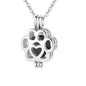 Pet Cremation Jewelry for Dog/Cat Ashes Stainless Steel Paw Print Pendant Necklace Pet Memorial Necklace with Mini Urn Cat/Dog
