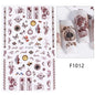 Black and White Love Flowers Line Art 3D Stickers Nail Decals Nail Art Accessories Butterfly Rose Nail Stickers Nail Sliders