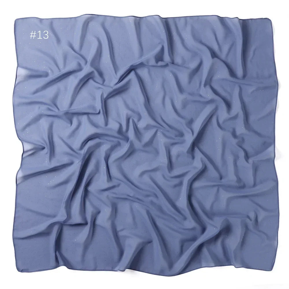 90*90cm Square Chiffon Hijab Scarf Women Solid Color Muslim Soft Head Scarf Islamic Shawls and Wraps Headband Musulman Scarves