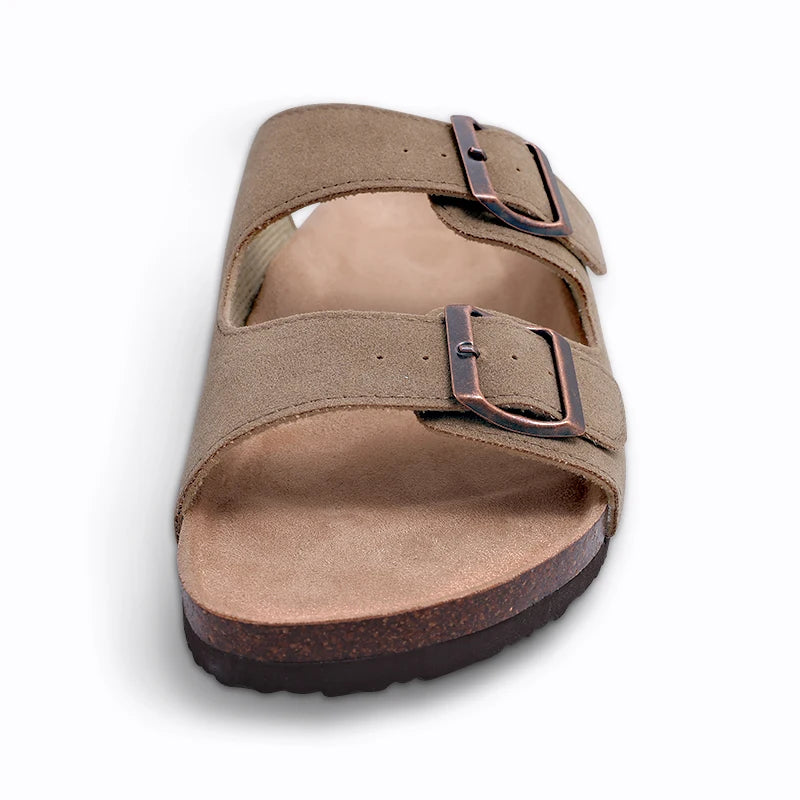 Shevalues New Fashion Cork Sandals Women Classic Cork Suede Footbed Slippers Female Summer Beach Sandals With Adjustable Buckle