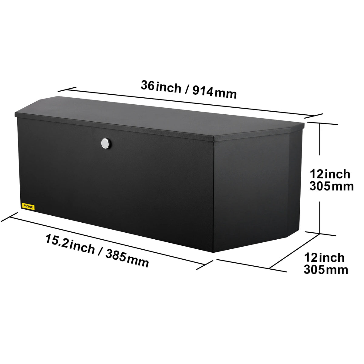 SucceBuy Trailer Tongue Box Aluminum Alloy Tongue Box Tool Chest Heavy Duty Trailer Box Utility Trailer Tongue Box for Pickup
