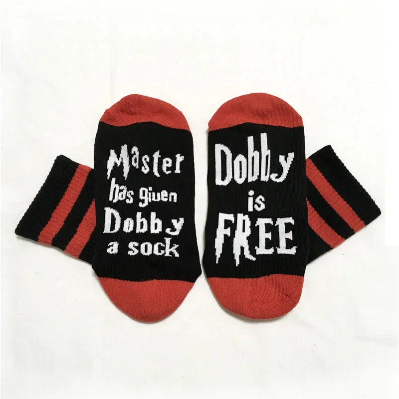 New High Quality Print Letter  is Free Funny Men Socks Striped Women Novelty Chaussettes Femme Spring Streetwear Cotton Sokken