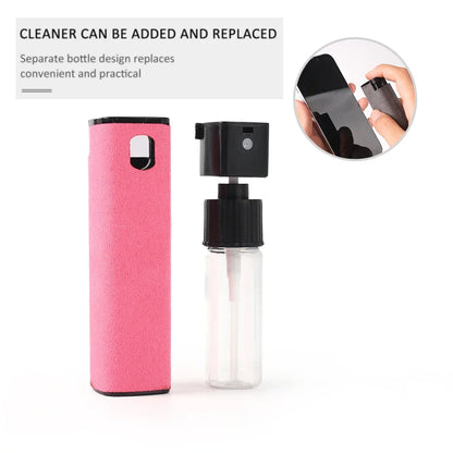 2-IN-1 Screen Dust Removal Microfiber Cloth Wipe Spray Bottle Set Laptop Tablet Mobile Phone Cleaning Tools Portable Cleaner