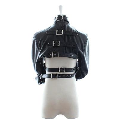Bondage Women PU Leather Body Harness Cupless Straight Jacket Adult Costume BDSM Sexy Shop Atacado Harness Woman Accessories
