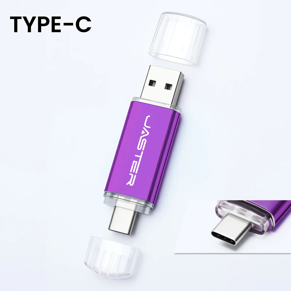 128GB High Speed TYPE C 2in1 USB Flash Drive 64GB Metal Pen Drive Smart Phone Car TV USB Stick 4GB 32GB Office Gift Memory Stick