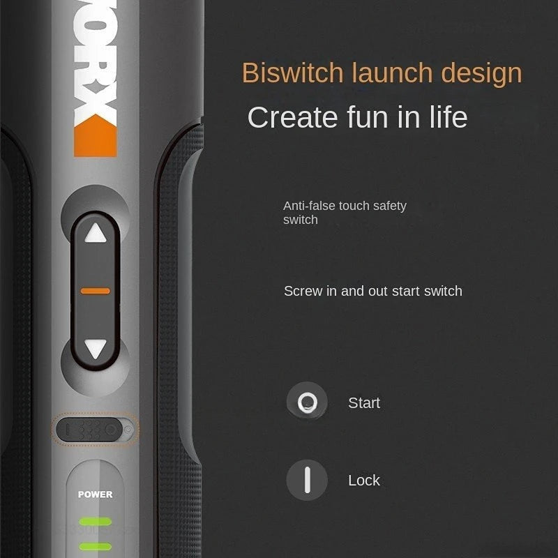 Worx 4V Mini Electrical Screwdriver Set WX242 Smart Cordless Electric Screw Driver USB Rechargeable 30 Bit Set Drill Tool