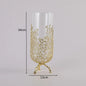 Gold Hollow Coral Vase Transparent Glass Vase Ornament Metal Rack Living Room Hydroponic Flower Arrangement Home Decoration