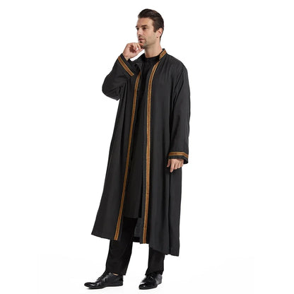 Dubai Saudi Muslim Men Open Abaya Kimono Dresses Turkey Eid Ramadan Islamic Kaftan Arabic Long Robe Caftan Jubba Thobe Clothing