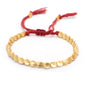 Handmade Tibetan Copper Bead Bracelet Buddhist Braided Cotton Luck Rope Bracelet Good Luck Success Amulet Women Men Vintage