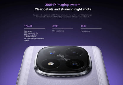 NEW Global Version Xiaomi Redmi Note 14 Pro Plus 5G Smartphone Snapdragon® 7s Gen 3 NFC 6.67” AMOLED 120Hz 5110mAh 120W Fast Charging 200MP