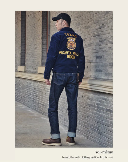 2026 Spring/Summer American Retro Workwear Long-Sleeved Farmer's Coop Jacket for Male Youth - High-end Trendy Corduroy Coat