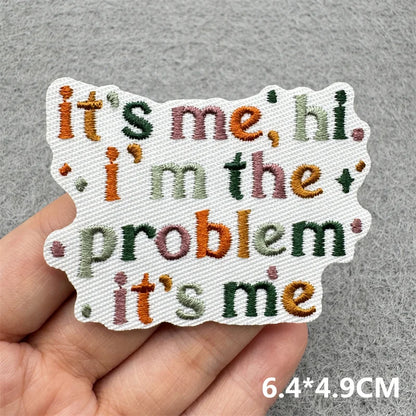 Cartoon Embroidered Patches For Clothing Slogan Letters Embroidery Patch For Clothes Iron On Patches On Clothes Jackets DIY