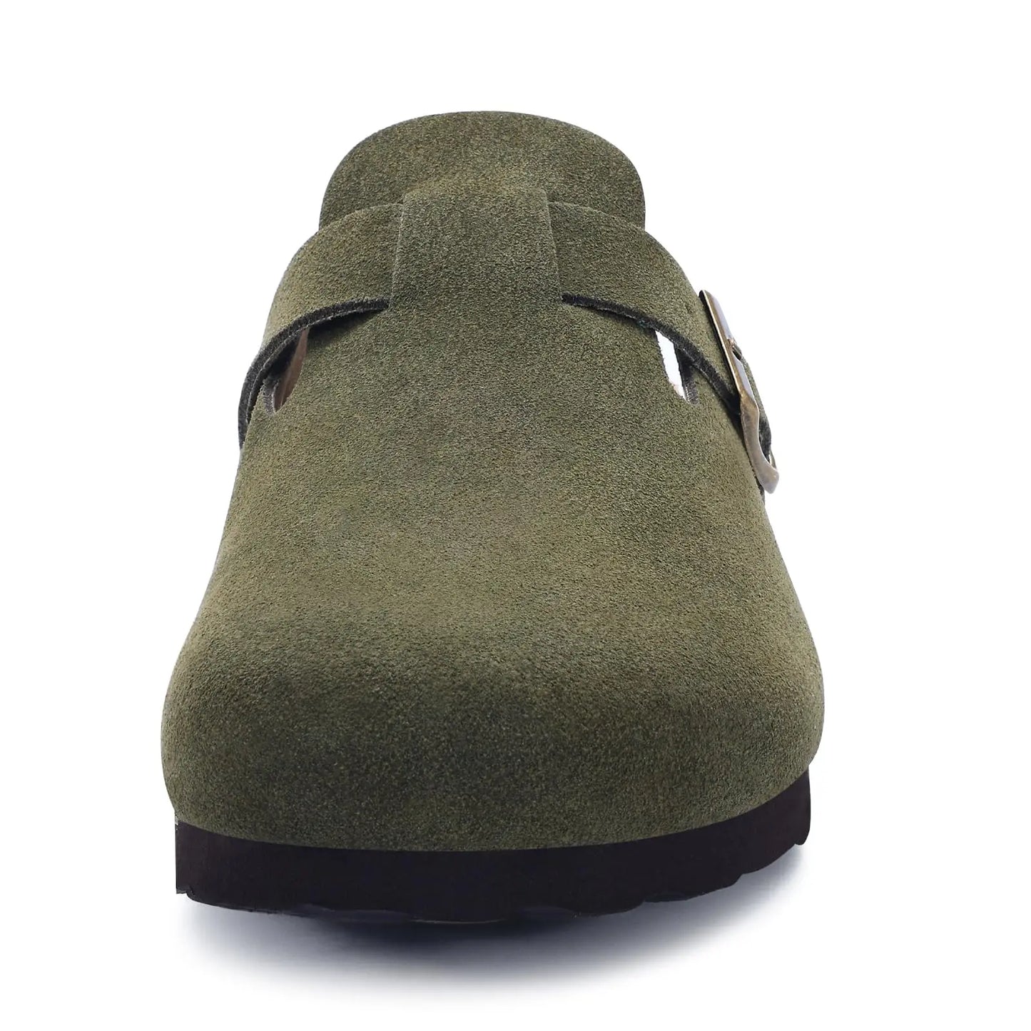 Shevalues Men's Suede Clogs Soft Leather Mules Men New Summer Men Cork Sandals Comfort Slip On Unisex Clogs With Arch Support
