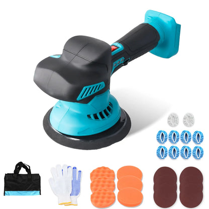 Podofo Cordless Car Buffer Polisher with 2 Pack 21V Batteries 6 Variable Speed 5500RPM Orbital Polisher for Car Boat Polishing